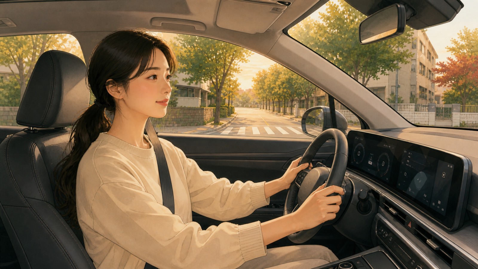 동탄 여성 운전자 방문운전연수 일러스트